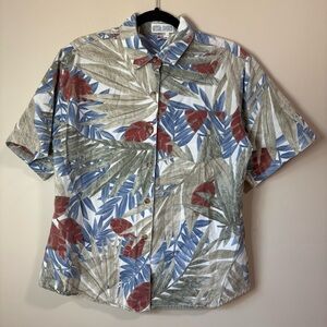 Men's Vintage Cotton Hawaiian Short Sleeve Button Down Shirt